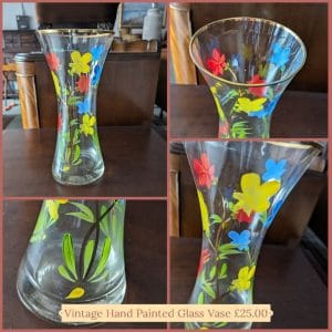 Hand Painted Glass vase