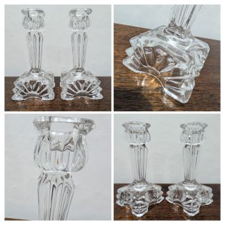 Art Deco Glass Candle Sticks