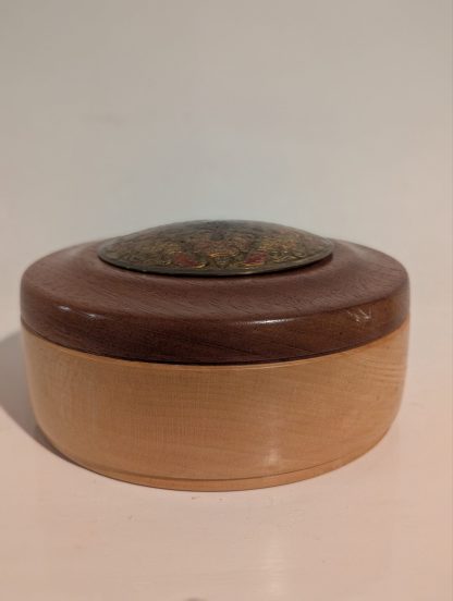 Circular Wood & Brass Box - Image 2