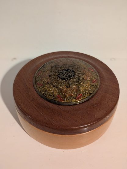 Circular Wood & Brass Box - Image 3