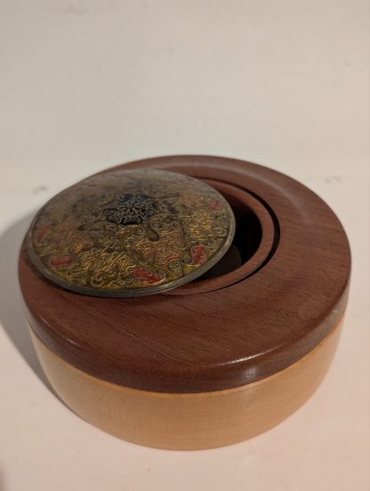Circular Wood & Brass Box - Image 4
