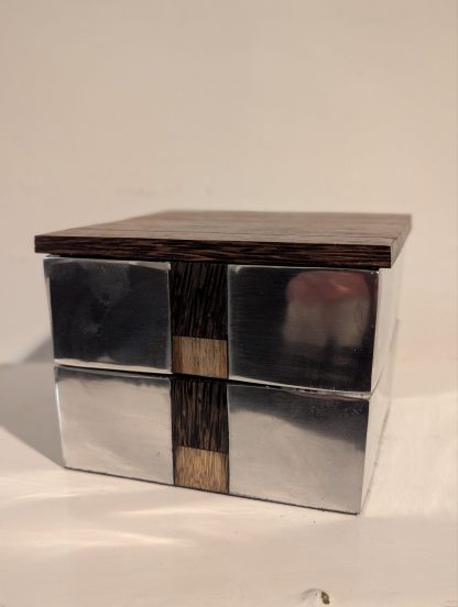 Cast Aluminium & Palm Wood Box - Image 2