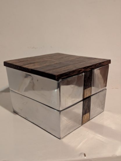 Cast Aluminium & Palm Wood Box - Image 3