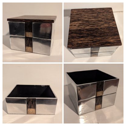 Cast Aluminium & Palm Wood Box