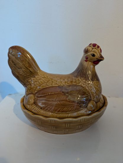 Glazed Ceramic Chicken Egg Basket - Image 2