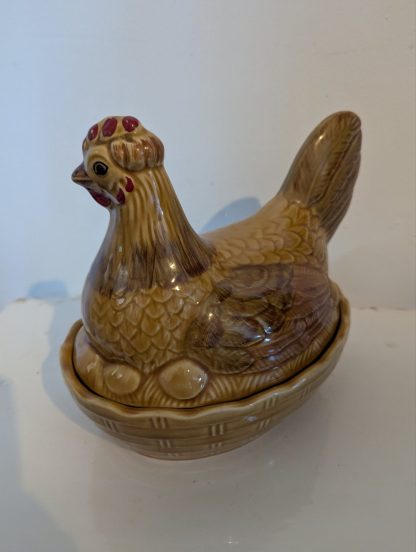 Glazed Ceramic Chicken Egg Basket - Image 4