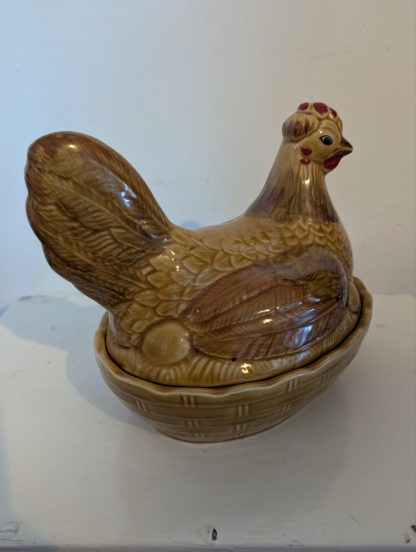Glazed Ceramic Chicken Egg Basket - Image 3
