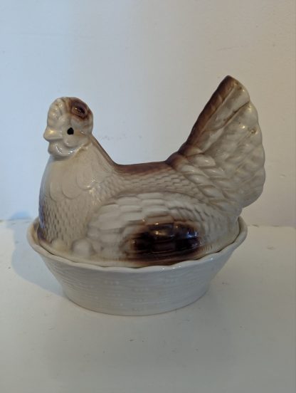 Glazed Ceramic Chicken Egg Basket - Image 2