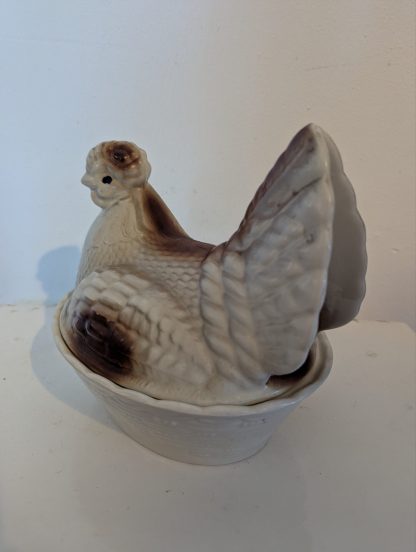 Glazed Ceramic Chicken Egg Basket - Image 3