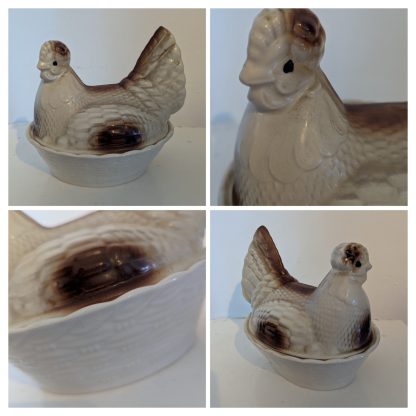 Glazed Ceramic Chicken Egg Basket