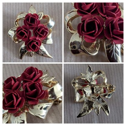 Red Rose Brooch