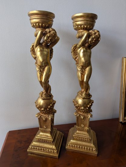 Gilt Cherub Candlesticks (Pair) - Image 2
