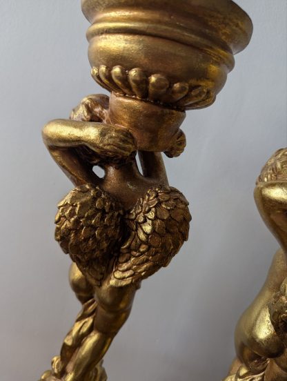 Gilt Cherub Candlesticks (Pair) - Image 6