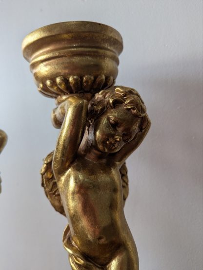 Gilt Cherub Candlesticks (Pair) - Image 5