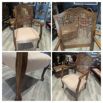 Bergere & Walnut Arm Chair