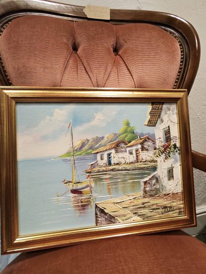 " Greek Coastal Scene" Signed Castor - Image 2