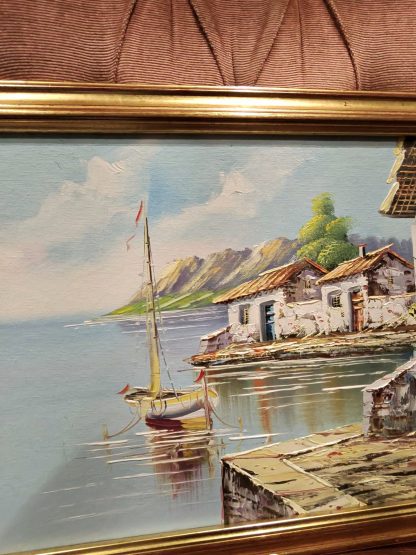" Greek Coastal Scene" Signed Castor - Image 4
