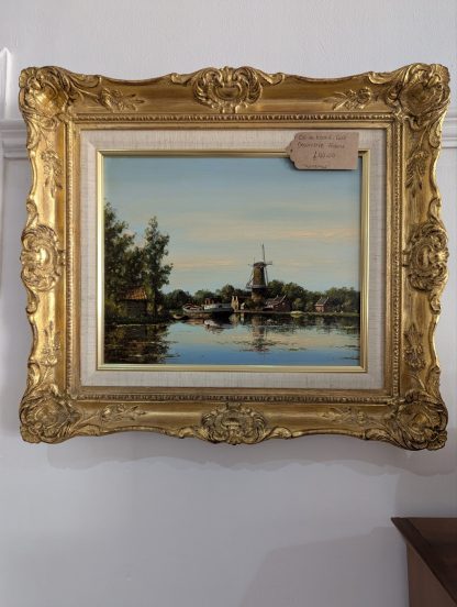 "Windmill"  Oil on Board Gilt Frame - Image 5