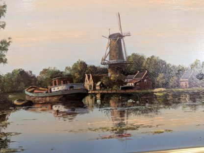 "Windmill"  Oil on Board Gilt Frame - Image 6