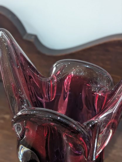 Czech Glass Art Vase - Image 4