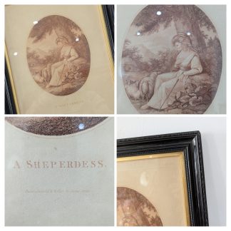 "A Sheperdess" Victorian Etching