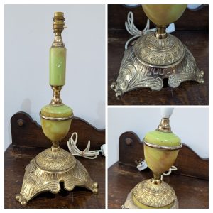 Simulated Onyx and Gilt Metal Lamp