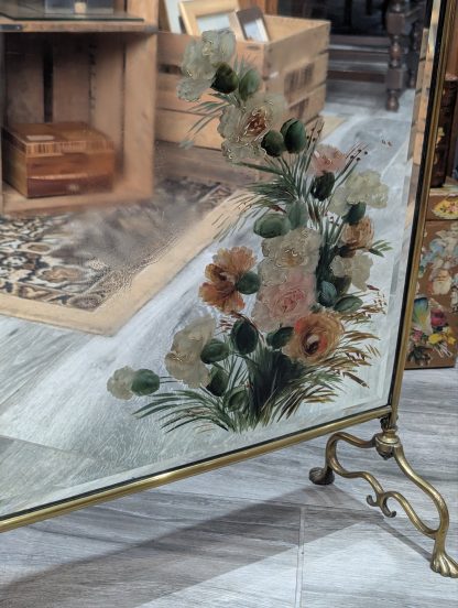 Brass & Mirrored Fire Screen - Image 5