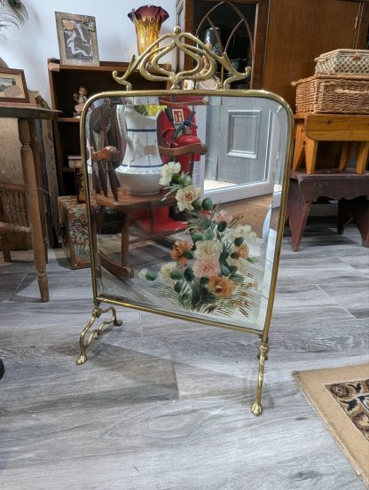 Brass & Mirrored Fire Screen - Image 2