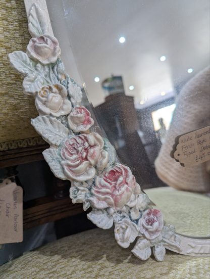 Oval Floral Framed Mirror - Image 3