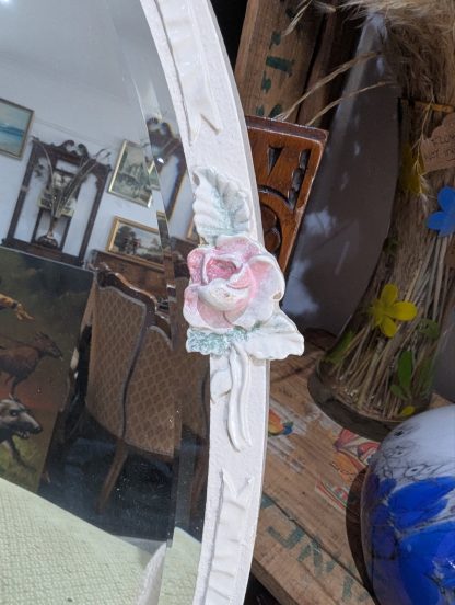 Oval Floral Framed Mirror - Image 4