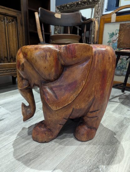 Stained Wooden Elephant Table - Image 4