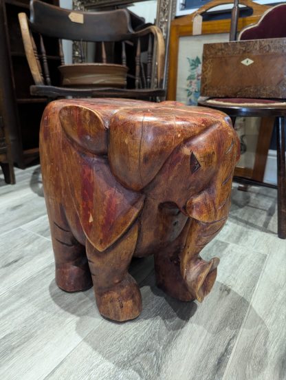 Stained Wooden Elephant Table - Image 2