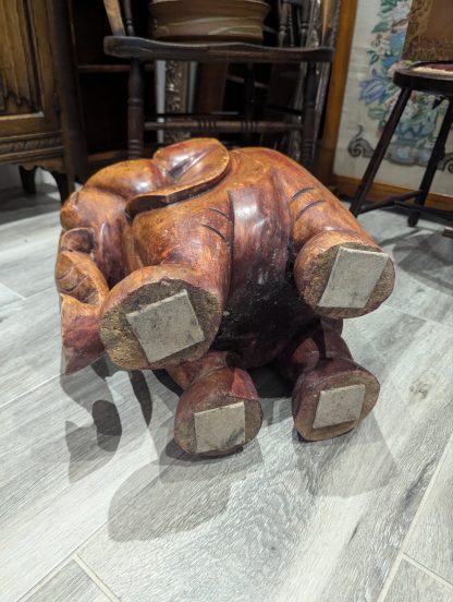 Stained Wooden Elephant Table - Image 8