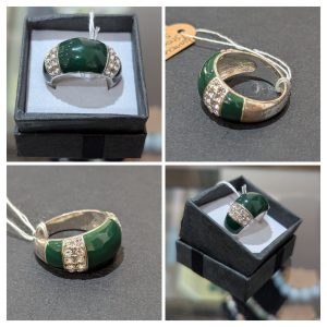Enamel and CZ Ring