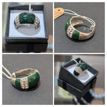 Enamel and CZ Ring