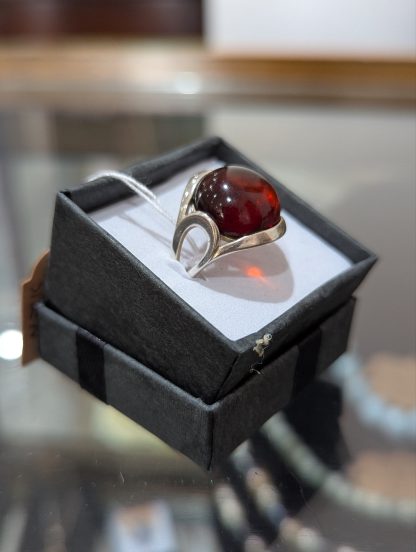 Sterling Silver Amber Ring - Image 3