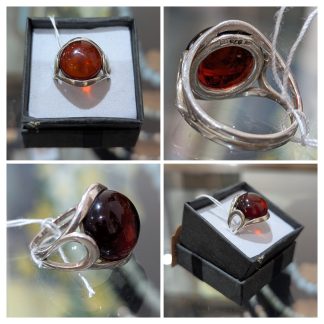 Sterling Silver Amber Ring