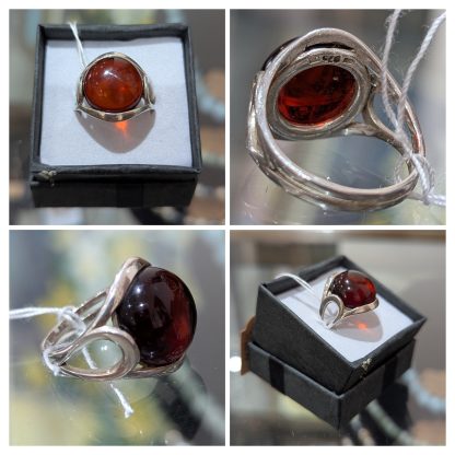 Sterling Silver Amber Ring