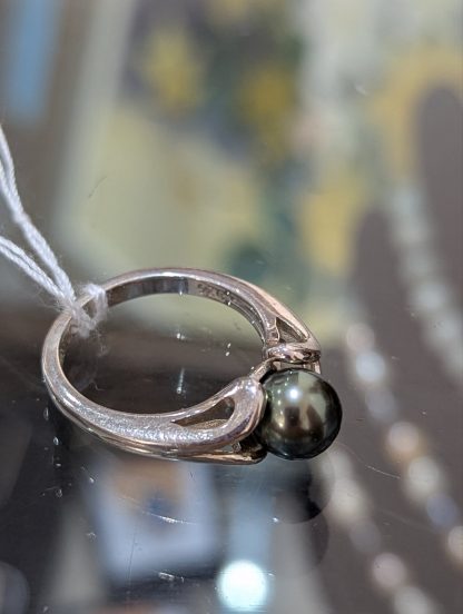 Sterling Silver Black Pearl Ring - Image 4