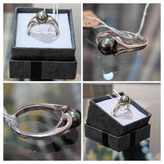 Sterling Silver Black Pearl Ring