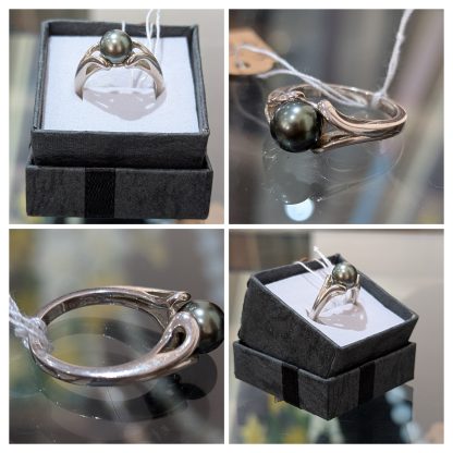 Sterling Silver Black Pearl Ring