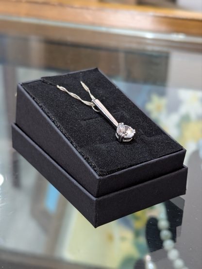 Sterling Silver CZ Pendant and Chain - Image 2