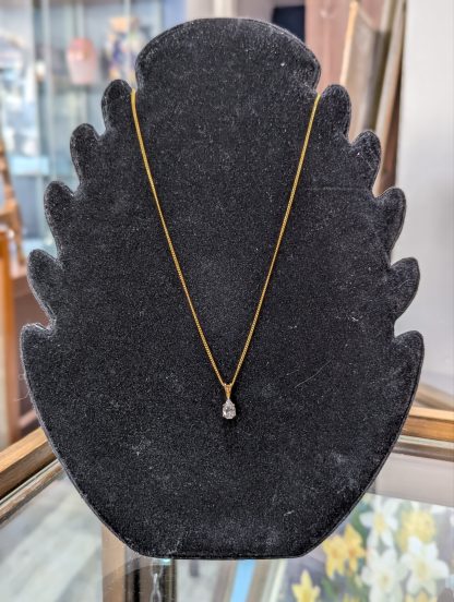 Gold Plated on Sterling Silver CZ Pendant and Chain - Image 3