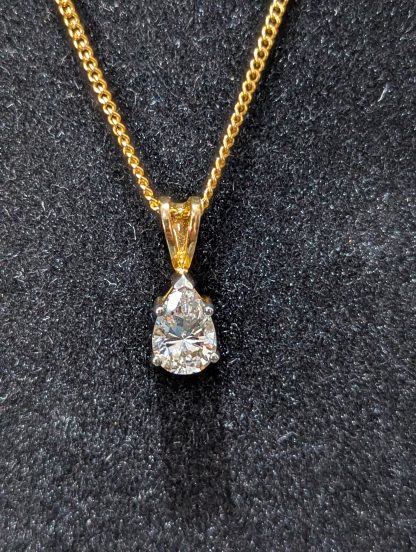 Gold Plated on Sterling Silver CZ Pendant and Chain - Image 4