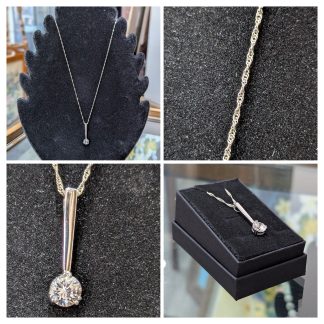 Sterling Silver CZ Pendant and Chain