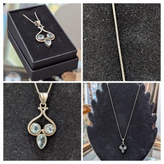 Sterling Silver Topaz Pendant and Chain
