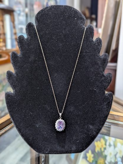 Sterling Silver Amethyst Pendant and Chain - Image 3