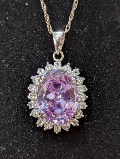 Sterling Silver Amethyst Pendant and Chain - Image 4
