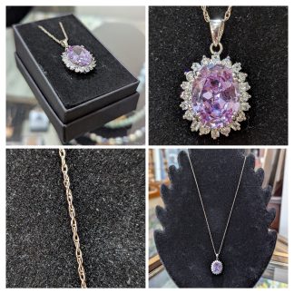 Sterling Silver Amethyst Pendant and Chain