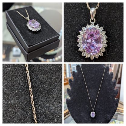 Sterling Silver Amethyst Pendant and Chain